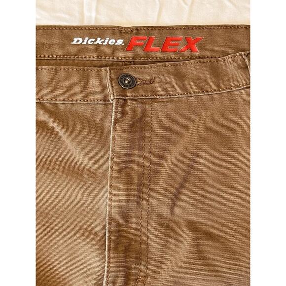 Dickies FLEX Tough Max Brown Work Pants Sz 40 Raw‎ Hem Carpenter Fit - Picture 9 of 10